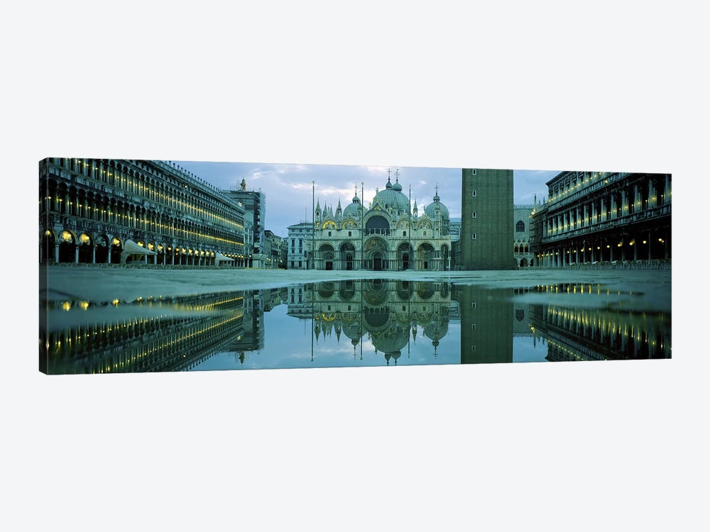 Reflection of a cathedral on water, St. Mark's Cathedral, St. Mark's Square, Venice, Veneto, Italy by Panoramic Images 1-piece Canvas Artwork