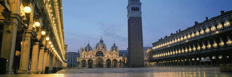 Cathedral lit up at dusk, St. Mark's Cathedral, St. Mark's Square, Venice, Veneto, Italy #2