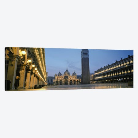 Cathedral lit up at dusk, St. Mark's Cathedral, St. Mark's Square, Venice, Veneto, Italy #2 Canvas Print #PIM5508} by Panoramic Images Canvas Print