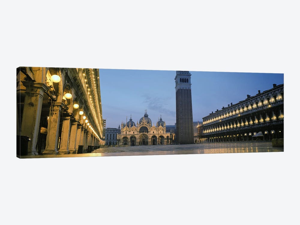 Cathedral lit up at dusk, St. Mark's Cathedral, St. Mark's Square, Venice, Veneto, Italy #2 by Panoramic Images 1-piece Canvas Art