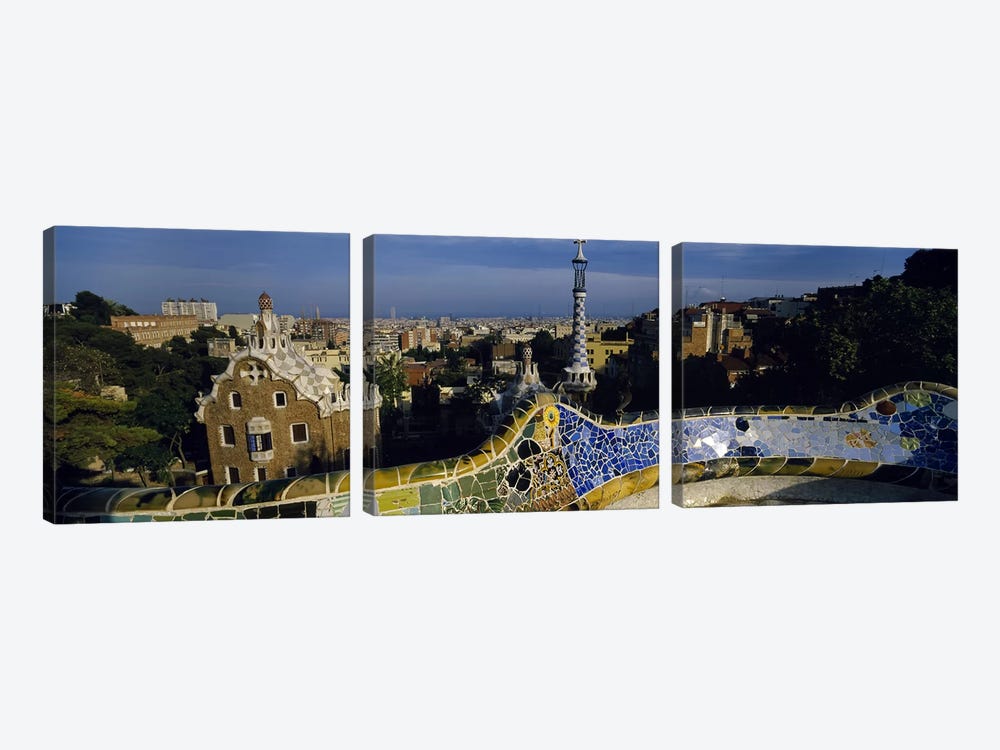 Parc Guell, Barcelona, Catalonia, Spain by Panoramic Images 3-piece Canvas Print