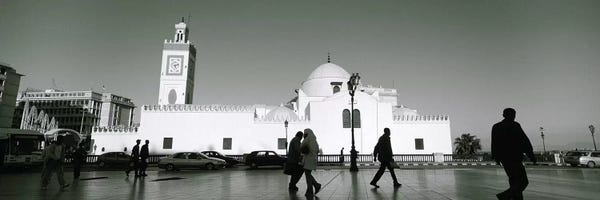 Algeria: Cars parked in front of a mosque, Jamaa-El-Jedid, Algiers, Algeria by Panoramic Images