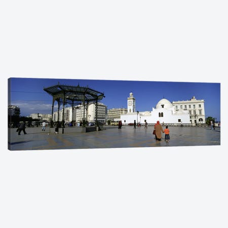 Tourists walking in front of a mosque, Jamaa-El-Jedid, Algiers, Algeria Canvas Print #PIM5535} by Panoramic Images Canvas Art Print