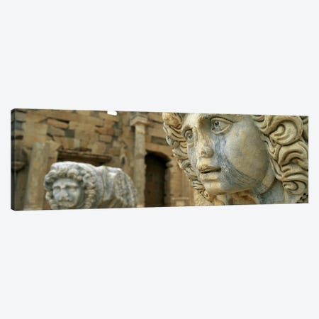 Close-up of statues in an old ruined building, Leptis Magna, Libya Canvas Print #PIM5542} by Panoramic Images Art Print