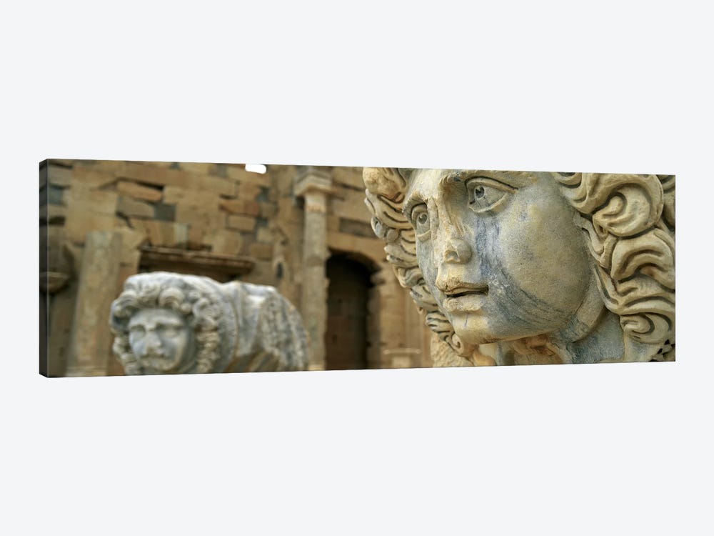 Close-up of statues in an old ruined building, Leptis Magna, Libya by Panoramic Images 1-piece Canvas Wall Art