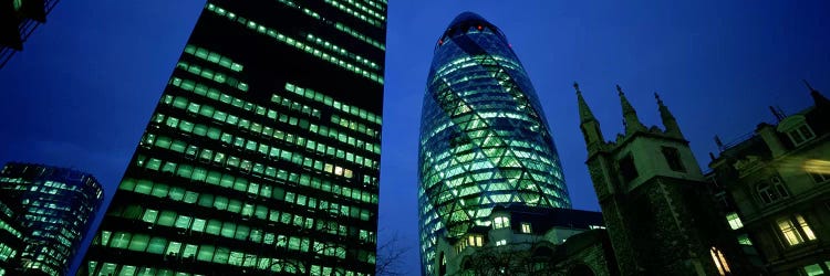 Low-Angle View Of 30 St Mary Axe (Gherkin), London, England