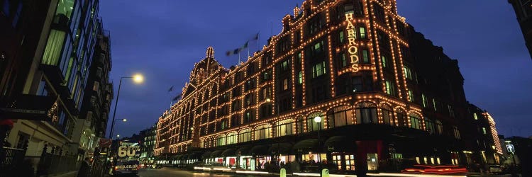 Harrods Department Store At Night, Knightsbridge, London, England