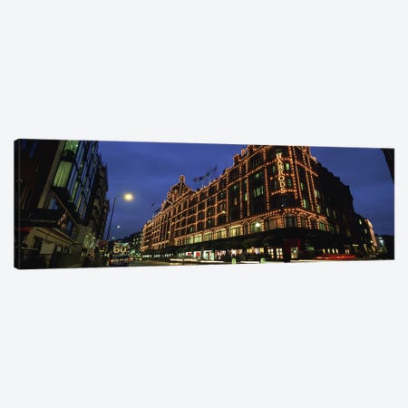 Harrods Department Store At Night, Knightsbridge, London, England Canvas Print #PIM5551} by Panoramic Images Canvas Art
