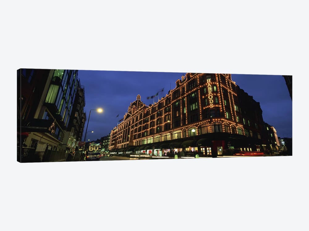 Harrods Department Store At Night, Knightsbridge, London, England by Panoramic Images 1-piece Canvas Artwork