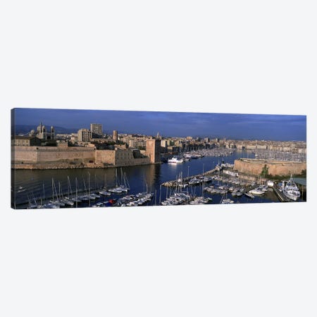 Old Port, Marseille, Provence-Alpes-Cote d'Azur, France Canvas Print #PIM5558} by Panoramic Images Canvas Wall Art