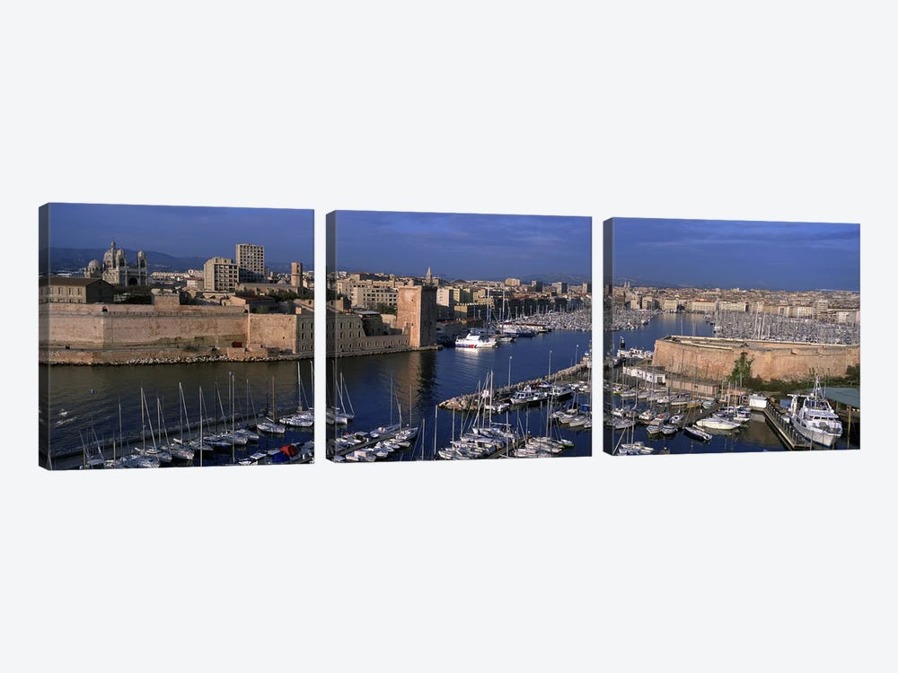 Old Port, Marseille, Provence-Alpes-Cote d'Azur, France by Panoramic Images 3-piece Canvas Print