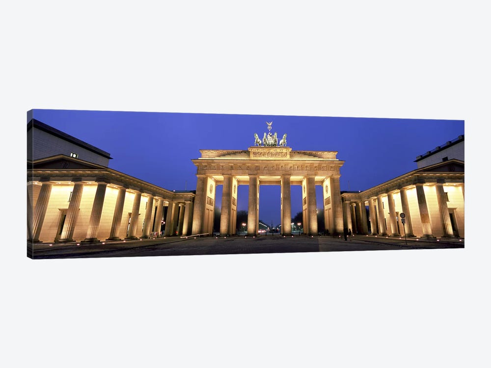 An Illuminated Brandenburg Gate, Berlin, Germany by Panoramic Images 1-piece Canvas Art