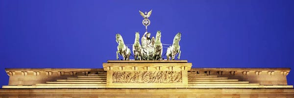 The Brandenburg Gate: High section view of a gate, Brandenburg Gate, Berlin, Germany by Panoramic Images