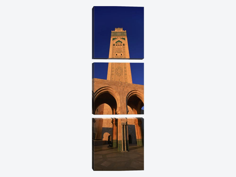 Low angle view of the tower of a mosque, Hassan II Mosque, Casablanca, Morocco by Panoramic Images 3-piece Canvas Art Print