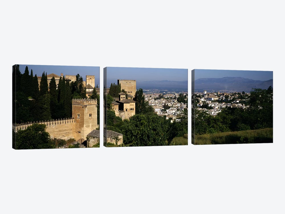 High-Angle View Of El Albayzin (Albaicin), Granada, Andalusia, Spain by Panoramic Images 3-piece Canvas Print