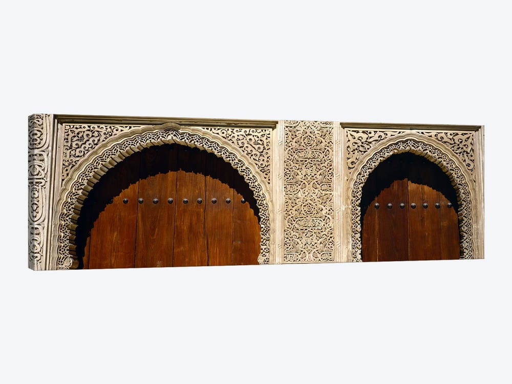 Low angle view of carving on arches of a palace, Court Of Lions, Alhambra, Granada, Andalusia, Spain by Panoramic Images 1-piece Canvas Wall Art