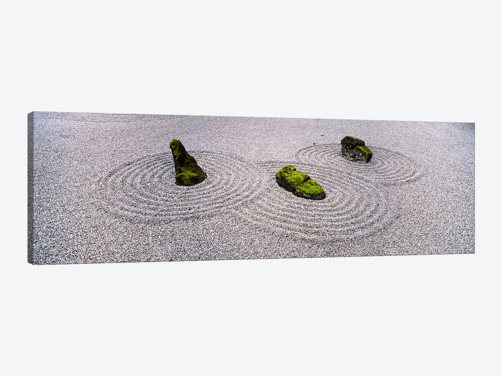 High angle view of moss on three stones in a Zen garden, Washington Park, Portland, Oregon, USA by Panoramic Images 1-piece Canvas Wall Art