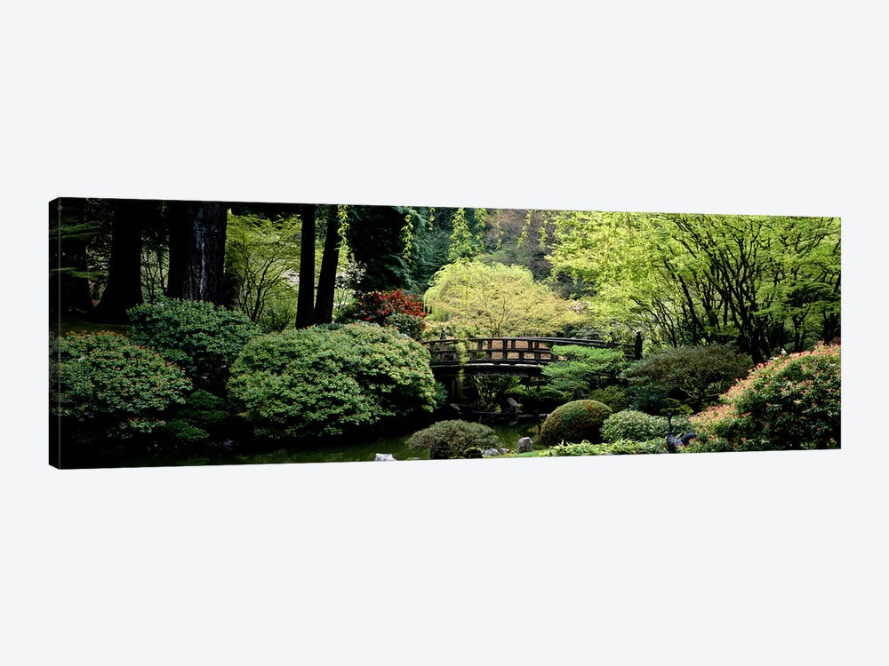 Panoramic view of a garden, Japanese Garden, Washington Park, Portland, Oregon by Panoramic Images 1-piece Canvas Art