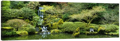 Waterfall in a garden, Japanese Garden, Washington Park, Portland, Oregon, USA Canvas Art Print - Restaurant