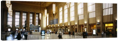 Group of people at a station, Philadelphia, Pennsylvania, USA Canvas Art Print - Train Art
