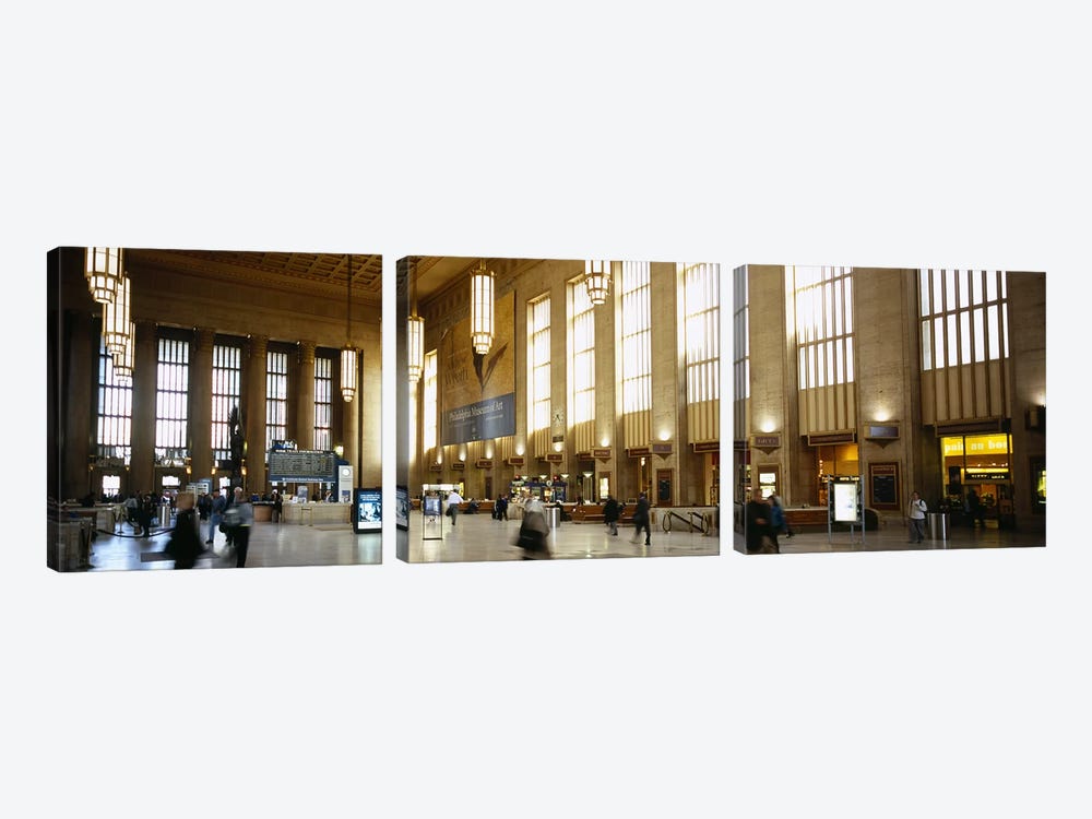 Group of people at a station, Philadelphia, Pennsylvania, USA by Panoramic Images 3-piece Canvas Art Print