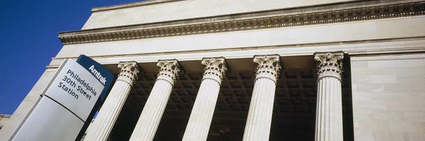 Columns: Low angle view of a building, 30th Street Station, Philadelphia, Pennsylvania, USA by Panoramic Images