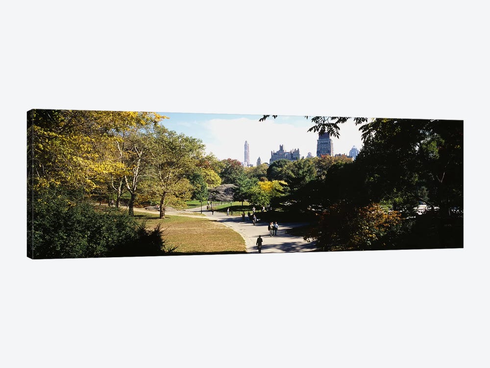 High angle view of a group of people walking in a park, Central Park, Manhattan, New York City, New York State, USA by Panoramic Images 1-piece Canvas Art