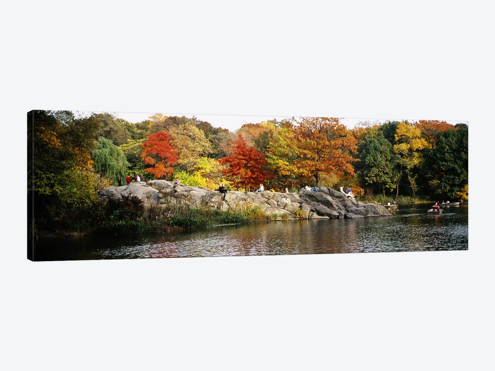 Group of people sitting on rocks, Central Park, Manhattan, New York City, New York, USA by Panoramic Images 1-piece Art Print