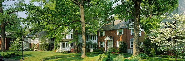 Facade Of Houses, Broadmoor Ave, Baltimore City, Maryland, USA