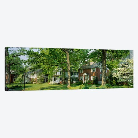 Facade Of Houses, Broadmoor Ave, Baltimore City, Maryland, USA Canvas Print #PIM55} by Panoramic Images Canvas Wall Art