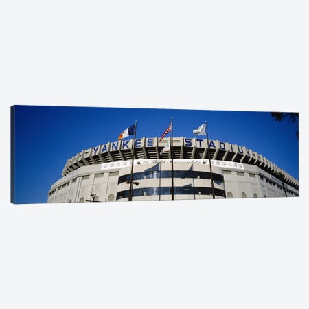 Flags in front of a stadium, Yankee Stadium, New York City, New York, USA #2 Canvas Print #PIM5600} by Panoramic Images Canvas Art