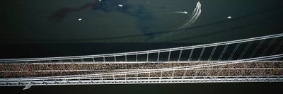 Aerial view of a crowd running on a bridgeNew York City Marathon, New York City, New York, USA by Panoramic Images canvas print