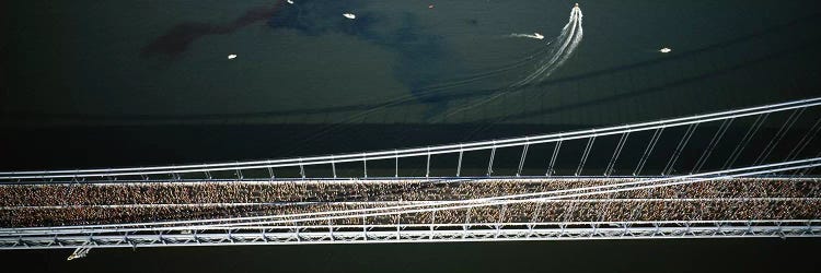 Aerial view of a crowd running on a bridgeNew York City Marathon, New York City, New York, USA by Panoramic Images wall art