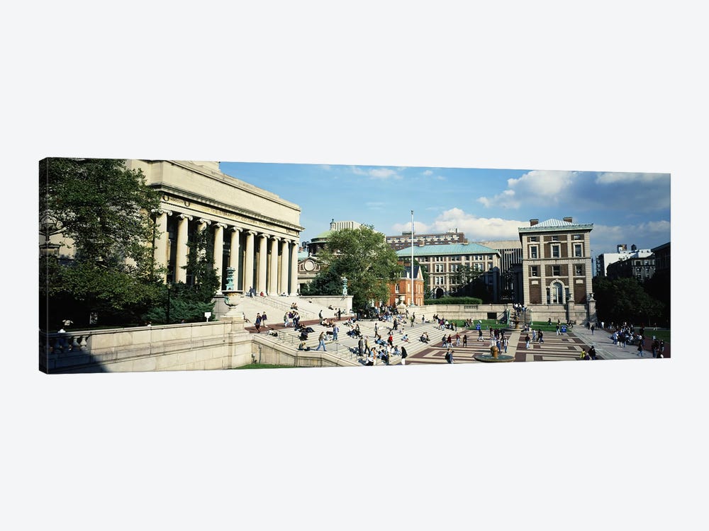 Group of people in front of a library, Library Of Columbia University, New York City, New York, USA by Panoramic Images 1-piece Canvas Artwork