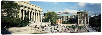 Group of people in front of a library, Library Of Columbia University, New York City, New York, USA Canvas Art Print - Column Art
