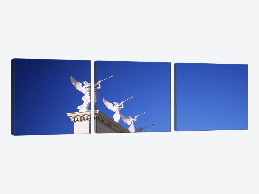 Low angle view of statues on a wall, Caesars Place, Las Vegas, Nevada, USA by Panoramic Images 3-piece Canvas Print