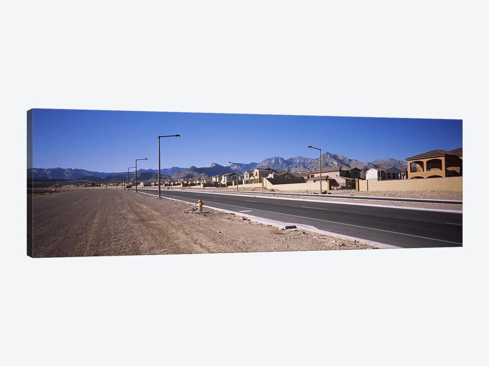 Houses in a row along a road, Las Vegas, Nevada, USA by Panoramic Images 1-piece Canvas Wall Art