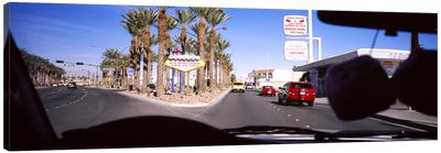 Traffic entering downtown, Las Vegas, Nevada, USA Canvas Art Print - Automobile Art