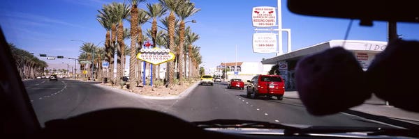 Nevada: Traffic entering downtown, Las Vegas, Nevada, USA by Panoramic Images