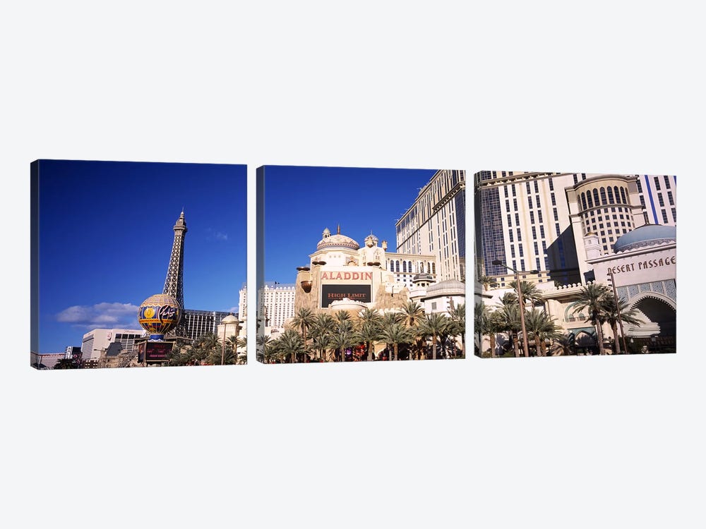 Hotel in a city, Aladdin Resort And Casino, The Strip, Las Vegas, Nevada, USA by Panoramic Images 3-piece Canvas Print