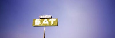 Old Roadside "EAT" Signage Along Highway 395, California, USA by Panoramic Images canvas print