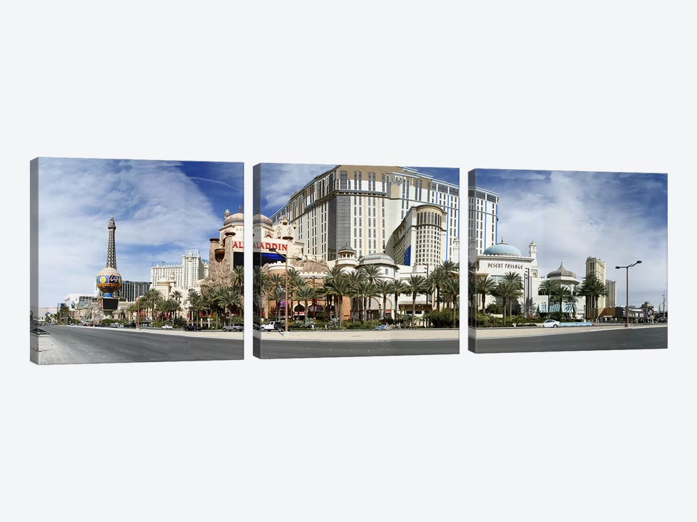 Clouds over buildings in a city, Digital Composite of the Las Vegas Strip, Las Vegas, Nevada, USA by Panoramic Images 3-piece Canvas Art