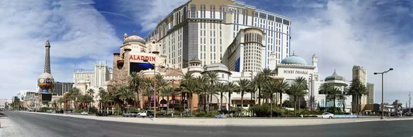 Nevada: Clouds over buildings in a city, Digital Composite of the Las Vegas Strip, Las Vegas, Nevada, USA by Panoramic Images