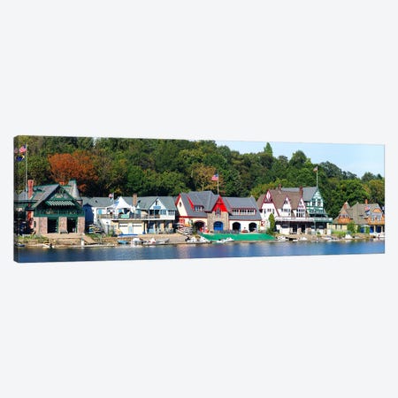 Boathouse Row at the waterfront, Schuylkill River, Philadelphia, Pennsylvania, USA Canvas Print #PIM5620} by Panoramic Images Canvas Artwork