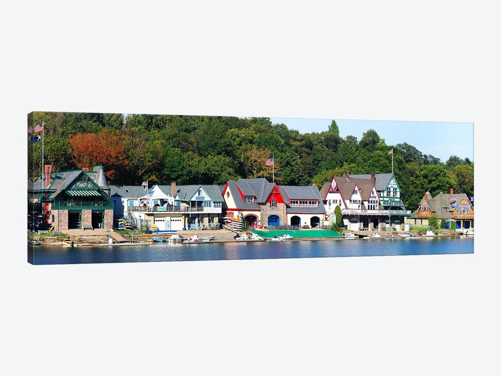 Boathouse Row at the waterfront, Schuylkill River, Philadelphia, Pennsylvania, USA by Panoramic Images 1-piece Canvas Art