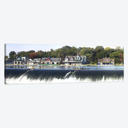 Boathouse Row at the waterfront, Schuylkill River, Philadelphia, Pennsylvania, USA #2 Canvas Print #PIM5622} by Panoramic Images Canvas Wall Art