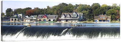 Boathouse Row at the waterfront, Schuylkill River, Philadelphia, Pennsylvania, USA #2 Canvas Art Print - Waterfall Art