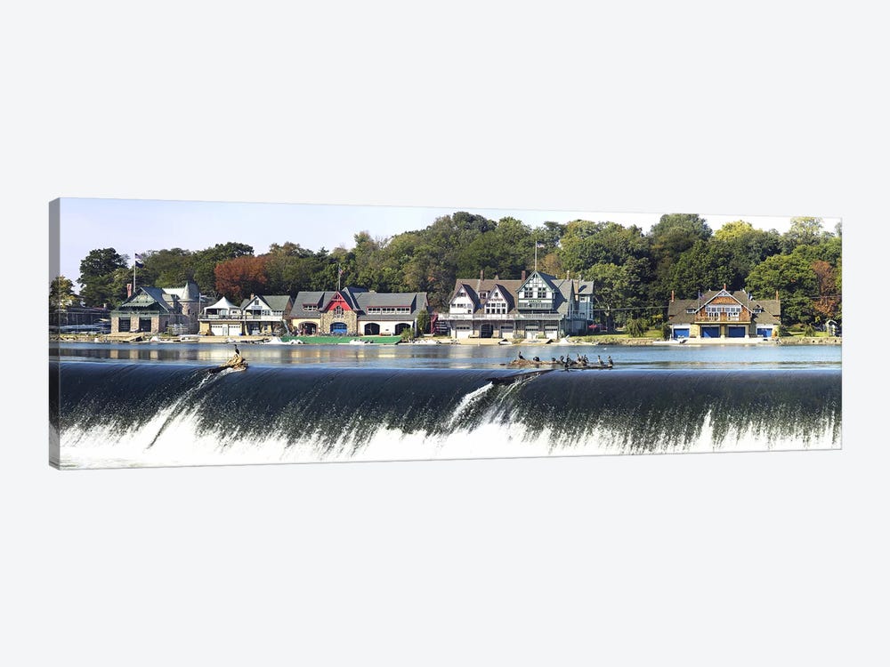 Boathouse Row at the waterfront, Schuylkill River, Philadelphia, Pennsylvania, USA #2 by Panoramic Images 1-piece Canvas Wall Art
