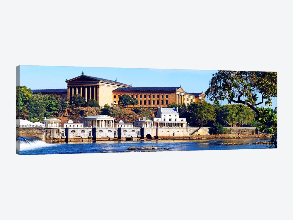 Art museum at the waterfront, Philadelphia Museum Of Art, Schuylkill River, Philadelphia, Pennsylvania, USA by Panoramic Images 1-piece Canvas Artwork