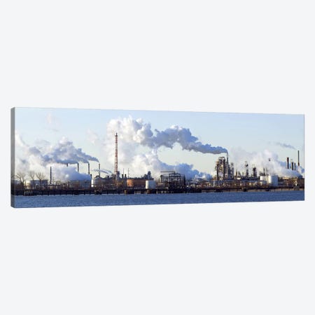 Smoke Emanating From A Waterfront Oil Refinery On The Delaware River Near New Jersey Canvas Print #PIM5625} by Panoramic Images Canvas Art Print